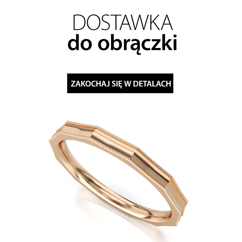Geometryczna dostawka z różowego złota 585 