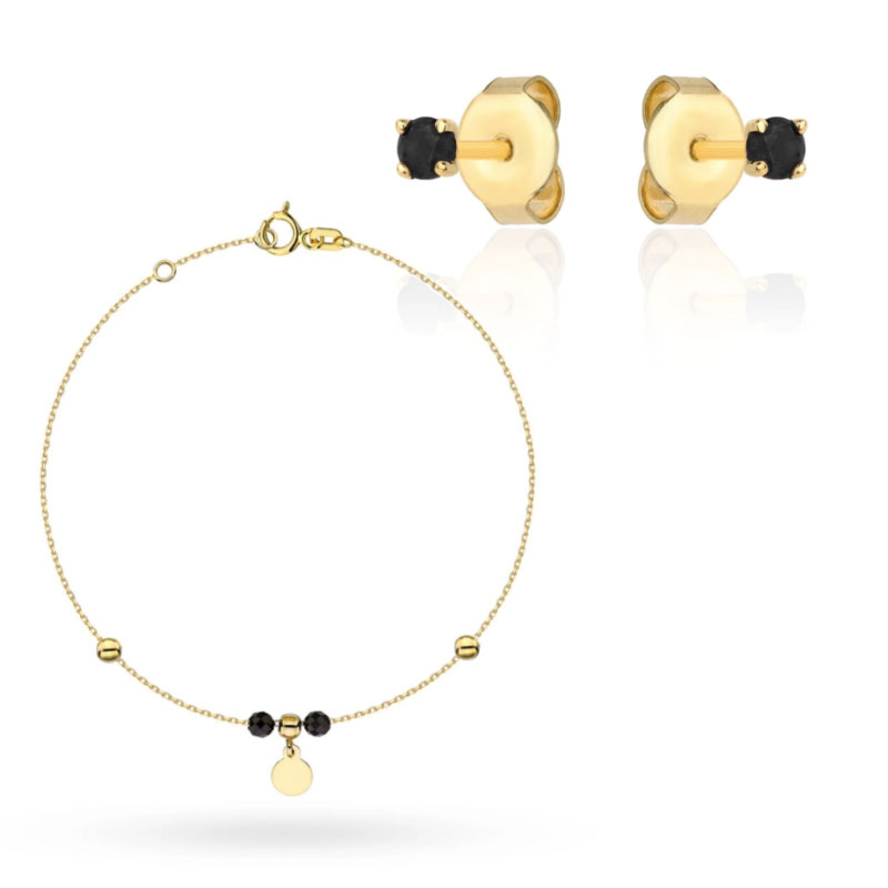 zlota-bransoletka-z-czarnymi-kamieniami-kolczyki-z-czarnym-kamieniem-zloto-585