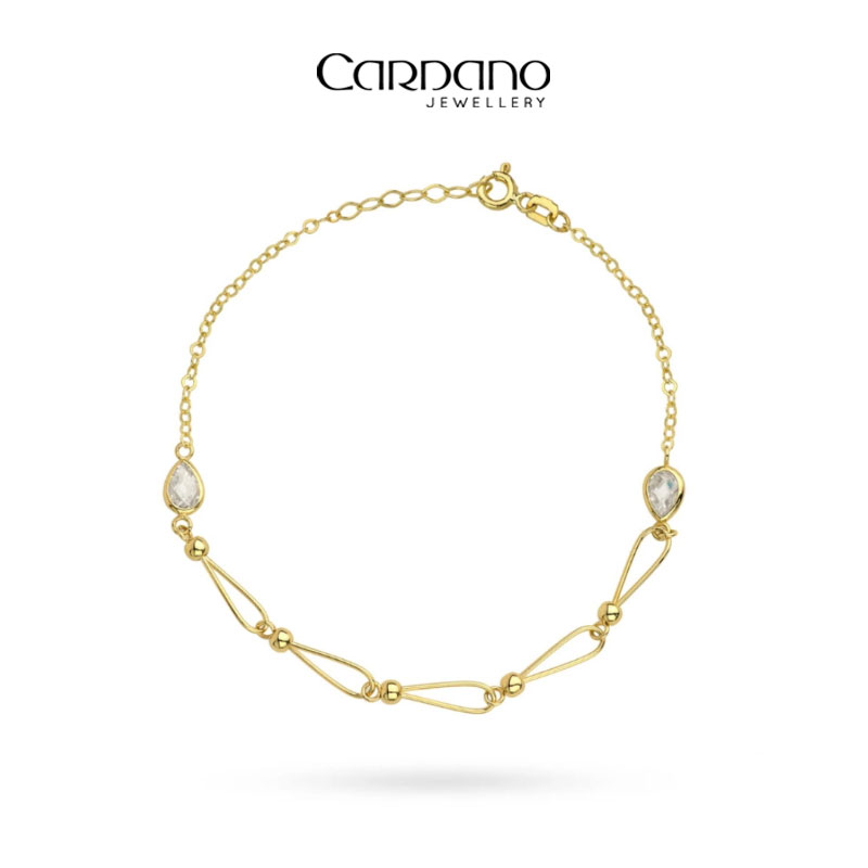  Bransoletka-zlote-polaczone-kulki-i-lezka-z-bialego-kamienia