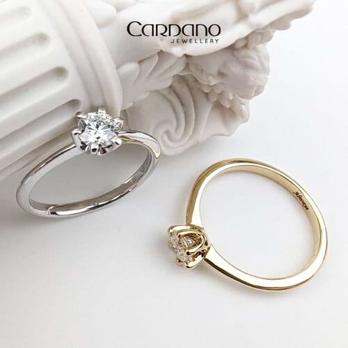 Pierścionek zaręczynowy z brylantem z żółtego czy białego złota? | Jubiler Cardano