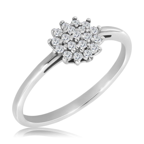 Biały pierścionek z diamentami 