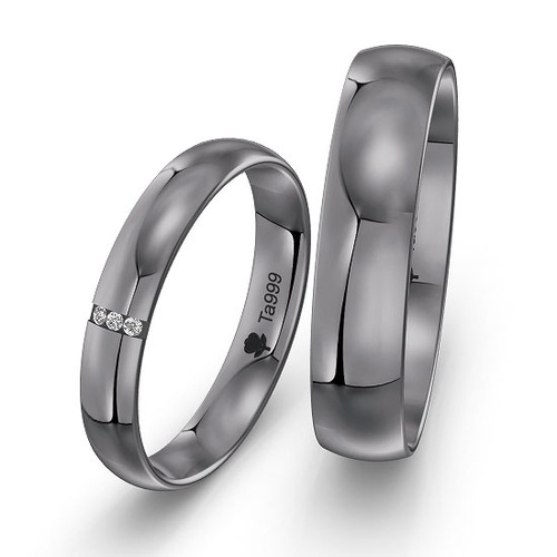 Obrączki ślubne półokrągłe wykonane z tantalu