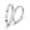 Obrączki ślubne klasyczne płaskie 3mm białe złoto 585 SLIM