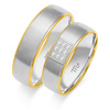 Obrączki ślubne półokrągłe 6mm matowe z kamieniami dwukolorowe żółte i białe złoto próba 585