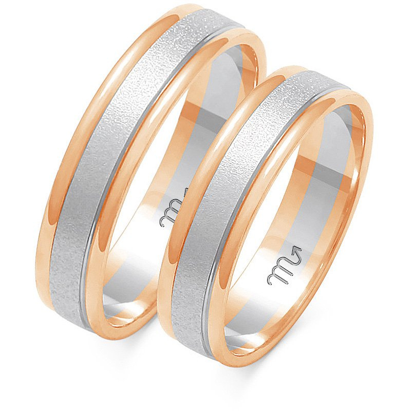 Obrączki ślubne płaskie matowe 5mm złoto 585