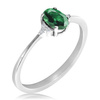 Biały pierścionek ze szmaragdem i diamentami 