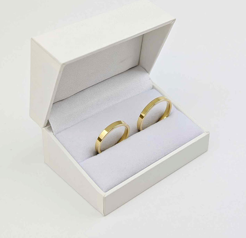 Obrączki ślubne klasyczne płaskie 3mm żółte złoto 585