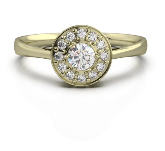 Złoty pierścionek z brylantami