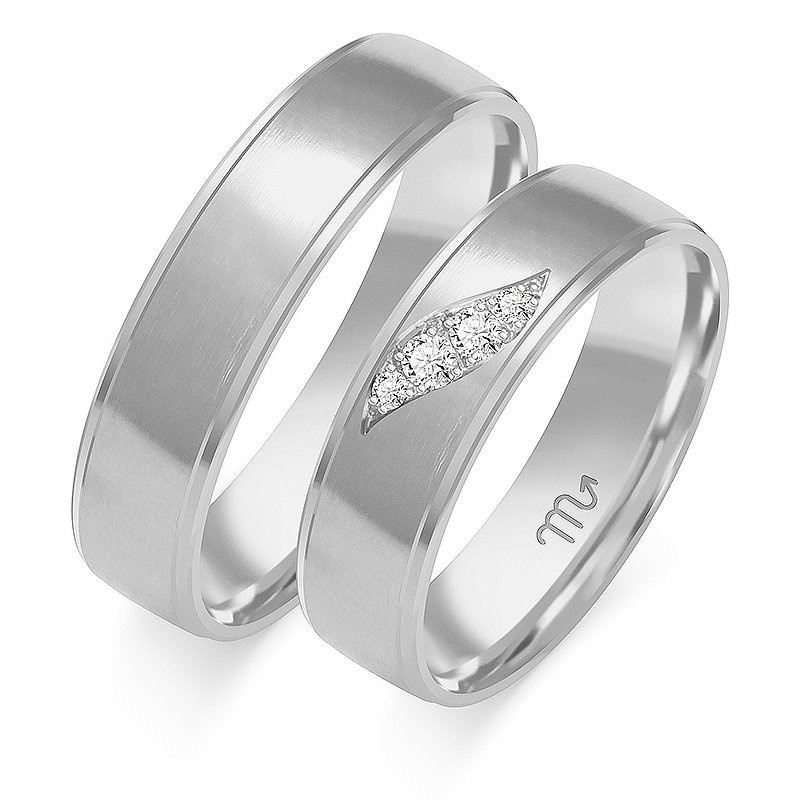 Obrączki ślubne z kamieniami 5,5mm dwukolorowe żółte i białe złoto próba 585