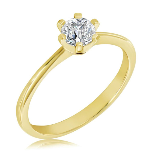 Złoty pierścionek z brylantem naturalnym 