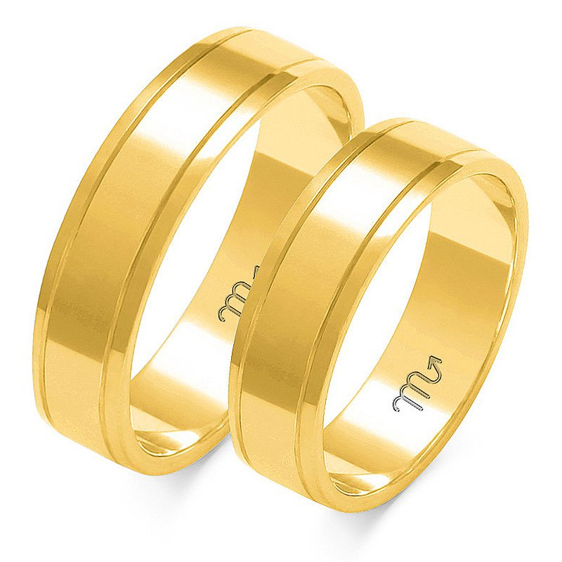 Obrączki ślubne płaskie 5,5mm dwukolorowe białe i żółte złoto próba 585