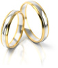 Obrączki ślubne półokrągłe 4mm dwukolorowe białe i żółte złoto próba 585