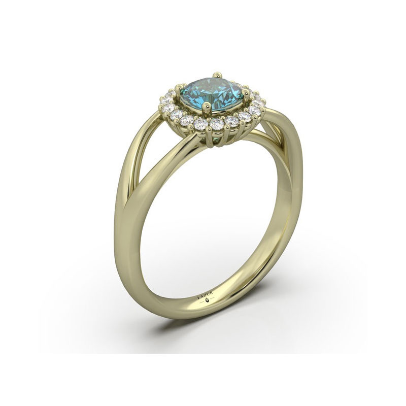 Złoty pierścionek z topazem i brylantami