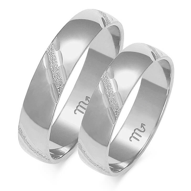 Obrączki ślubne półokrągłe ozdobne 5mm złoto próba 585