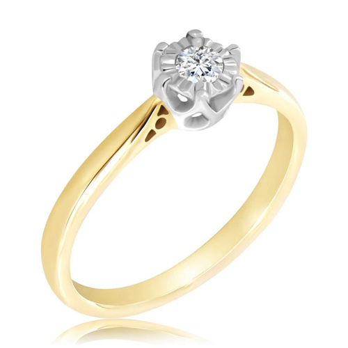 Pierścionek z diamentem z żółtego złota