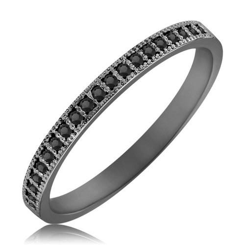 Czarny pierścionek z czarnymi diamentami