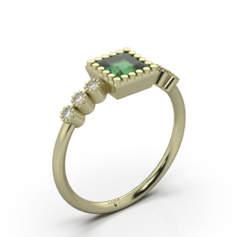 Pierścionek ze szmaragdem i brylantami