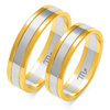 Obrączki ślubne płaskie 5mm dwukolorowe żółte i białe złoto próba 585