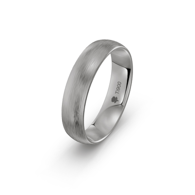 Klasyczna półokrągła obrączka tytanowa 5mm MAT
