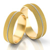 Matowe obrączki ślubne półokrągłe 5,5mm z plecionką dwukolorowe złoto żółte i białe próba 585