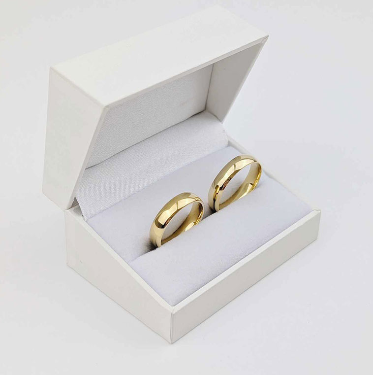 Obrączki ślubne klasyczne półokrągłe 5mm żółte złoto 585