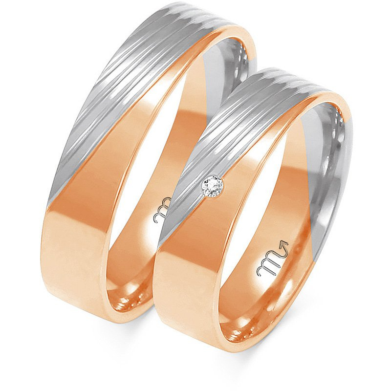 Obrączki ślubne płaskie ze wzorkiem 5mm złoto 585