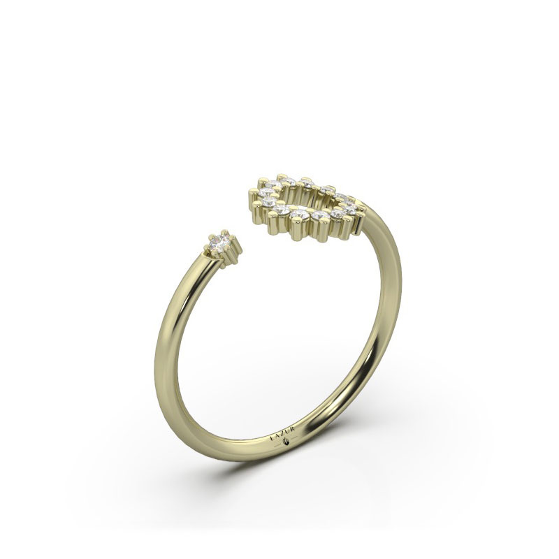 Pierścionek z brylantami żółte złoto