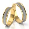Dwukolorowe złote obrączki ślubne półokrągłe 5mm próba 585