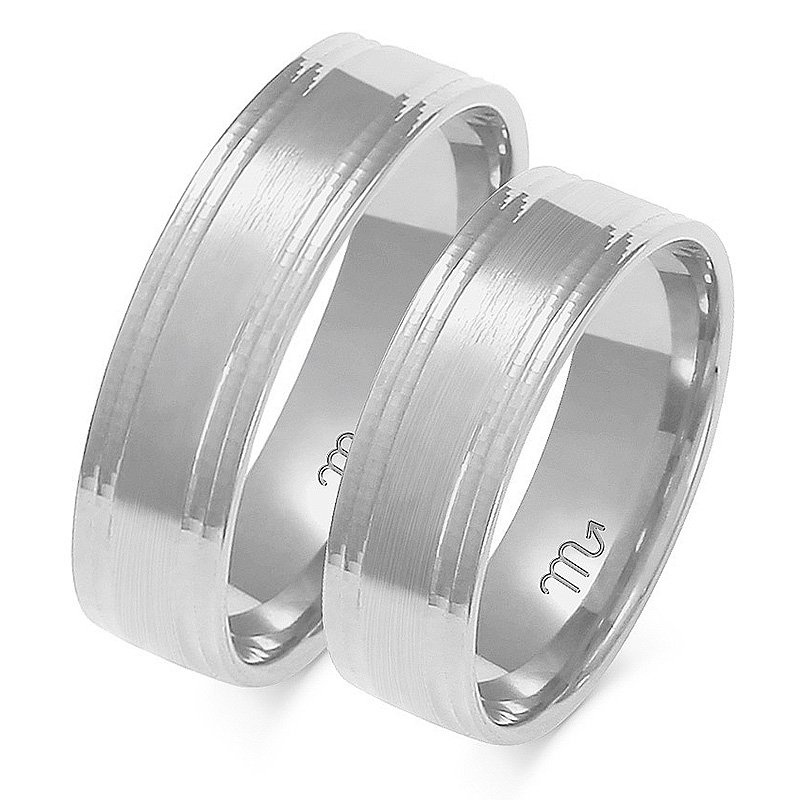 Obrączki ślubne płaskie 6mm matowe żółte złoto 585