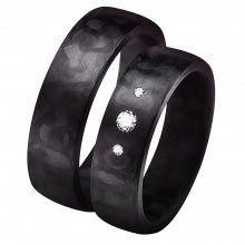 Lekko zaokrąglona męska obrączka carbonowa 6mm