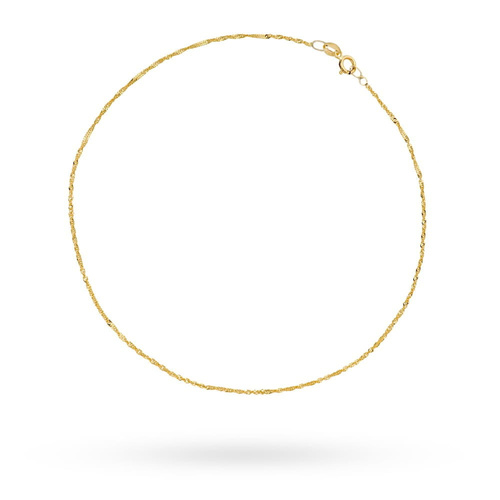 Bransoletka złota na nogę - splot singapure podwójnie skręcony diamentowany (Gramatura: 0.54)