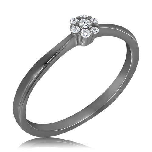 Czarny pierścionek z diamentem