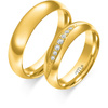Obrączki ślubne półokrągłe z kamieniami 5mm żółte złoto 585  