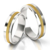 Obrączki ślubne 5mm z matowym paskiem na środkowym dwukolorowe złoto żółte i białe próba 585