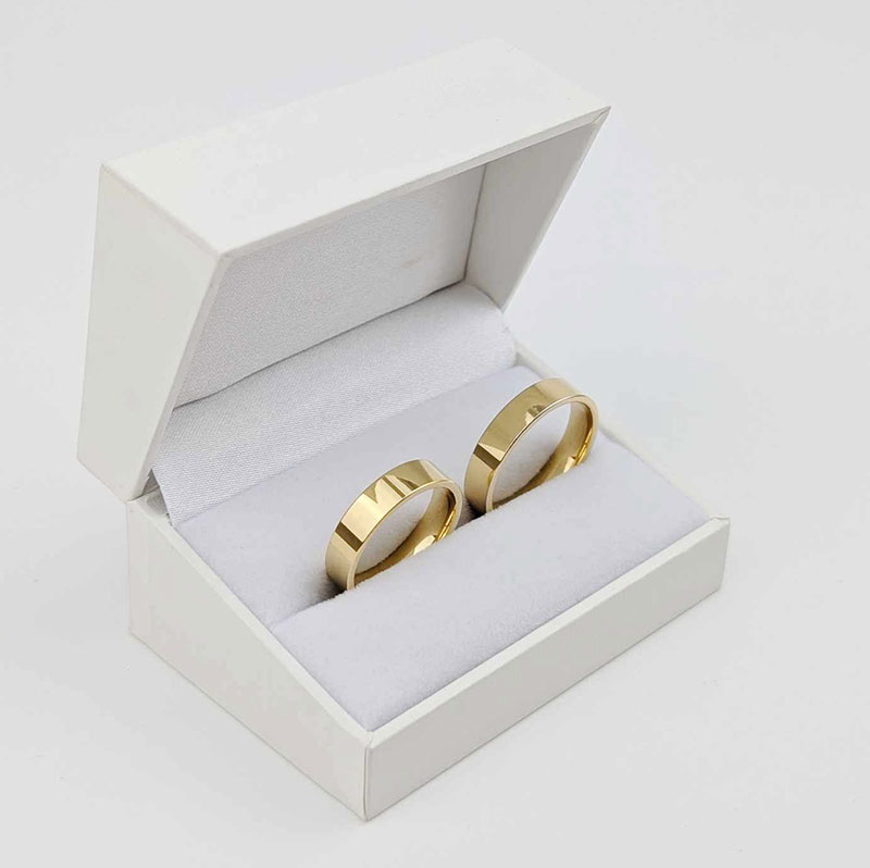 Obrączki ślubne klasyczne płaskie 5mm żółte złoto 585