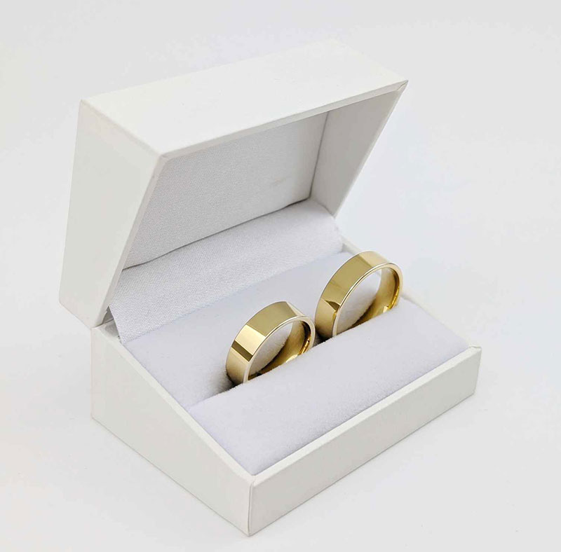 Obrączki ślubne klasyczne płaskie 6mm żółte złoto 585