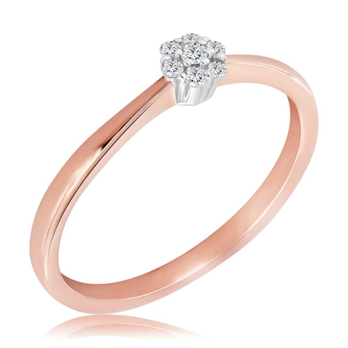 Pierścionek z różowego złota z diamentem