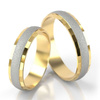 Obrączki ślubne półokrągłe z fazą 4,5mm dwukolorowe złoto żółte i białe próba 585