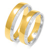 Nietypowe obrączki ślubne półokrągłe 5,5mm dwukolorowe złoto żółte i białe próba 585
