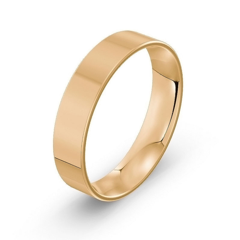 Męska obrączka ślubna klasyczna płaska 5mm różowe złoto 585