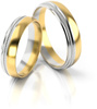 Obrączki ślubne półokrągłe z milgryfem 5mm dwukolorowe białe i żółte złoto próba 585