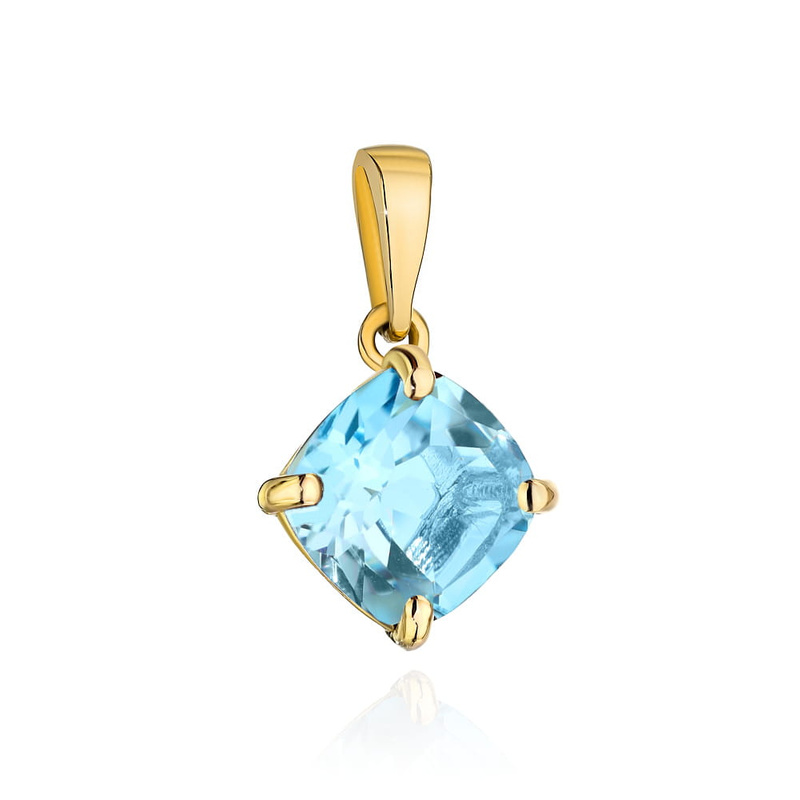 Zawieszka złota z kolekcji "COLORFUL STONE" - topaz kwadrat