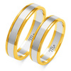 Obrączki ślubne płaskie 4,5mm dwukolorowe białe i żółte złoto próba 585