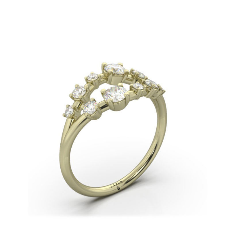 Pierścionek z brylantami żółte złoto