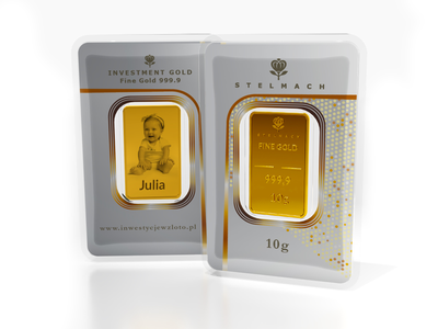 Sztabka złota z własnym nadrukiem - 10g