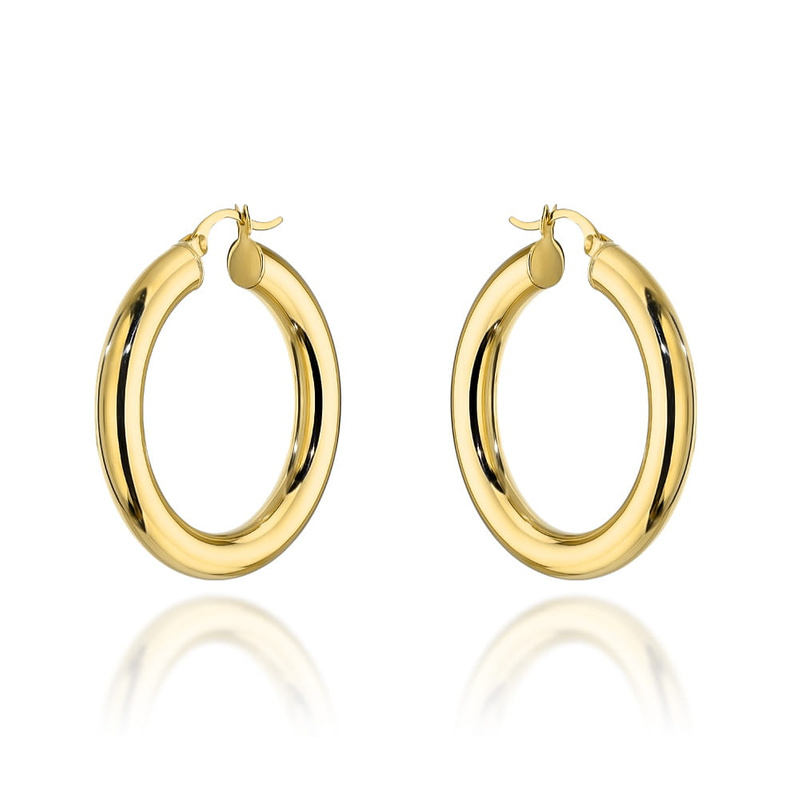 Kolczyki złote koła super lekkie o przekroju 5mm - 3,5cm