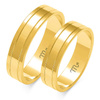 Obrączki ślubne płaskie 5mm dwukolorowe żółte i białe złoto próba 585