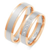 Obrączki ślubne 5,5mm dwukolorowe z żółtego i białego złota próba 585