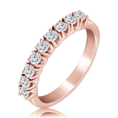 Różowy pierścionek z diamentami