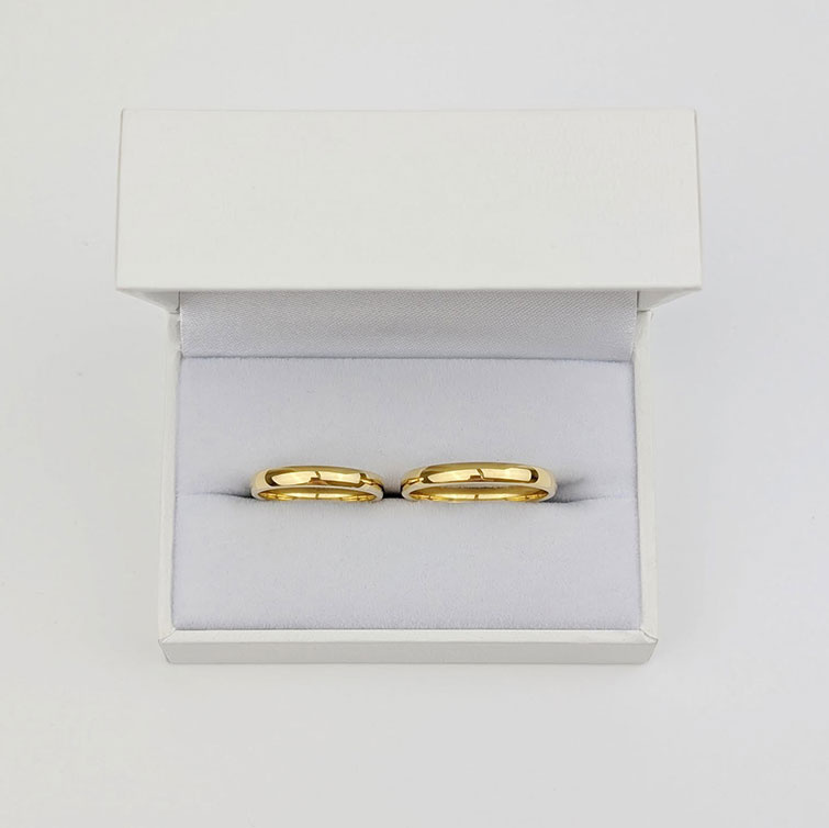Obrączki ślubne klasyczne półokrągłe 3mm żółte złoto 585